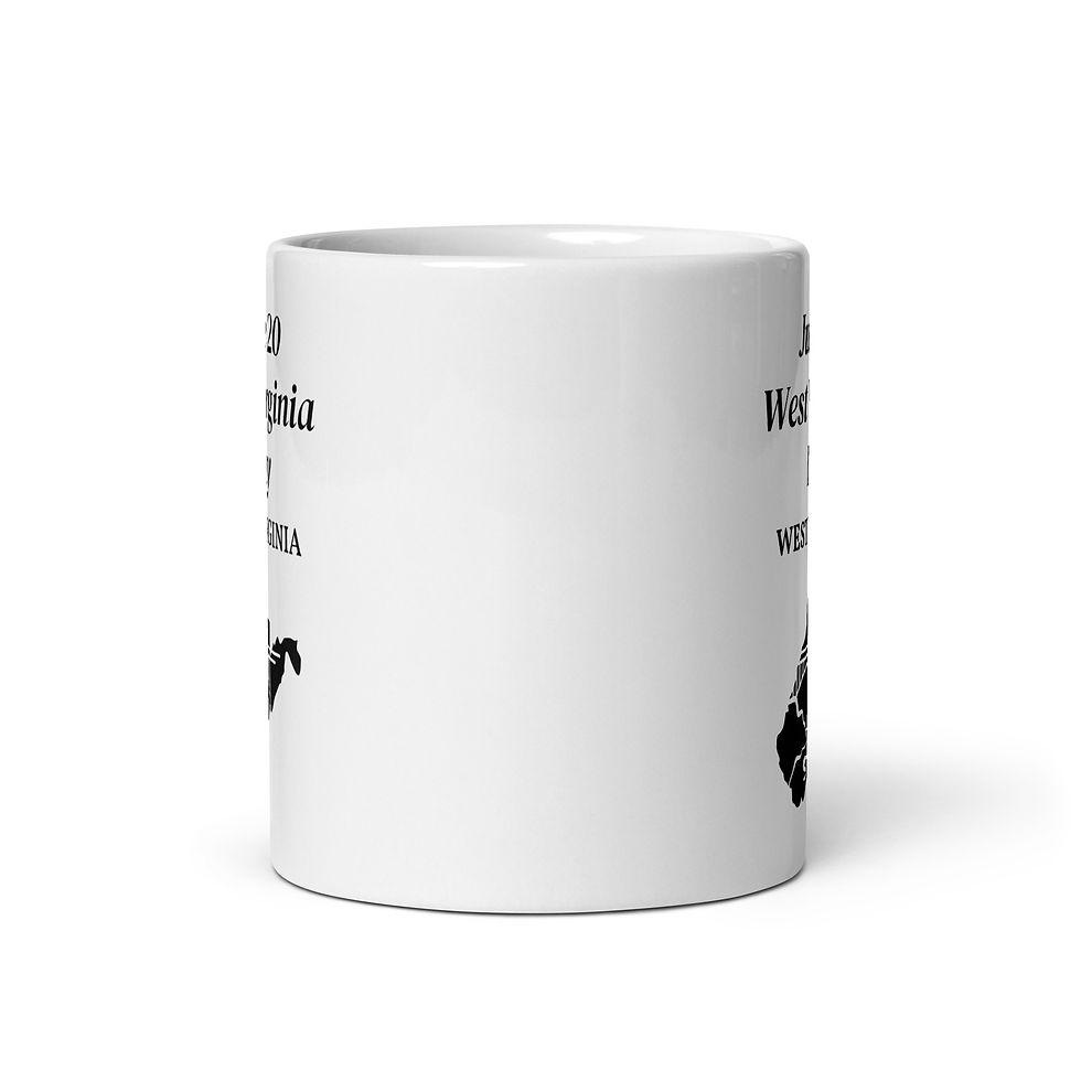 Thumbnail: White glossy mug June 20 West Virginia Day