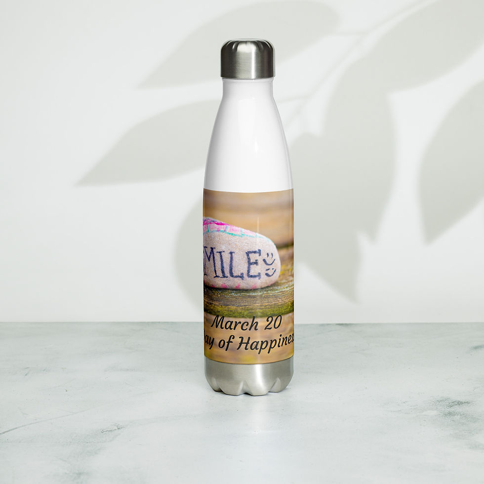 Thumbnail: Stainless steel water bottle March 20 Day of Happiness