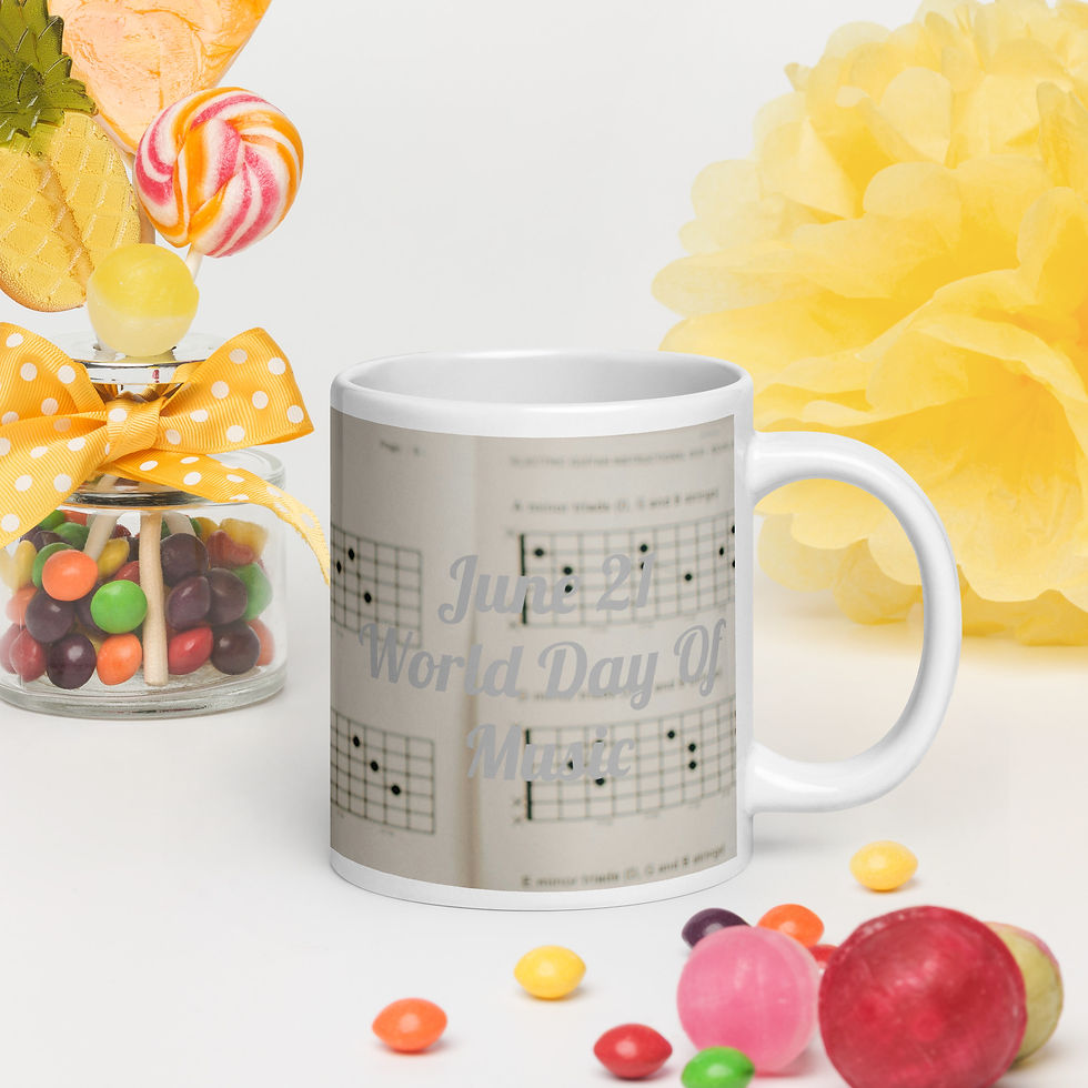 White glossy mug June 21 World Day of Music