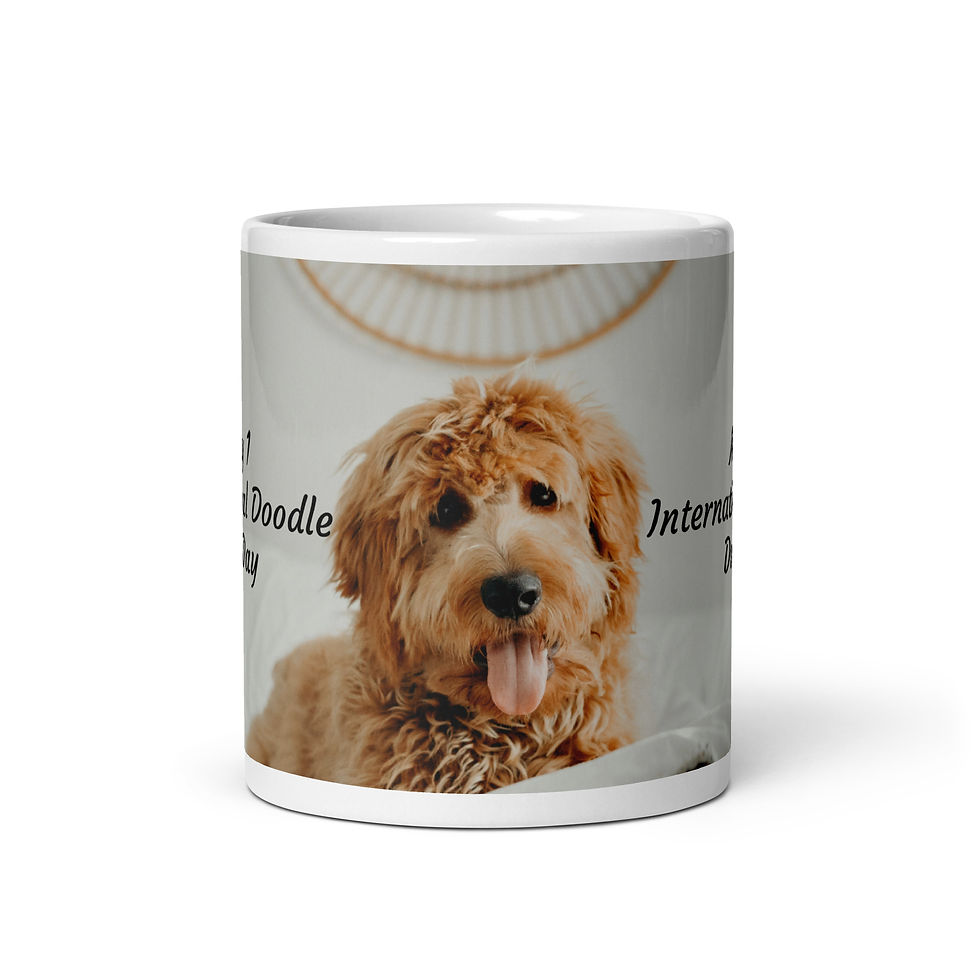 Thumbnail: White glossy mug May 1 International Doodle Dog Day