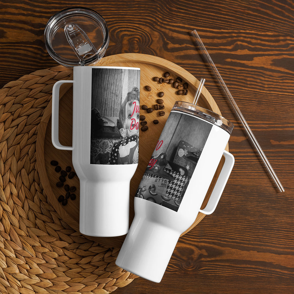 Travel mug with a handle June 10 Doll Day