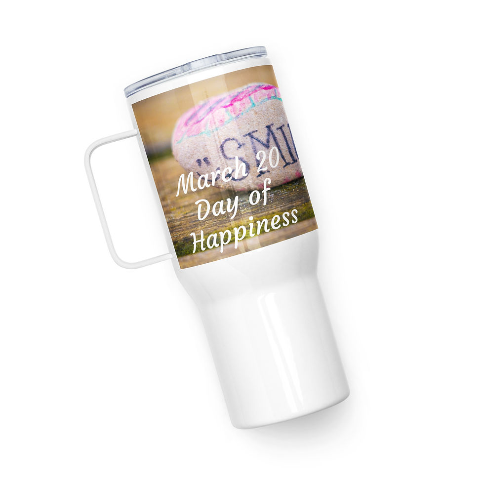 Thumbnail: Travel mug with a handle March 20 Day of Happiness