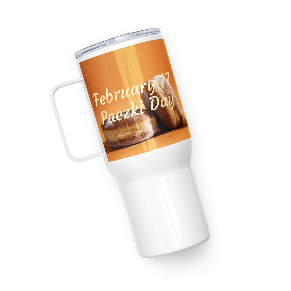 Thumbnail: Travel mug with a handle February 17 Paczki Day