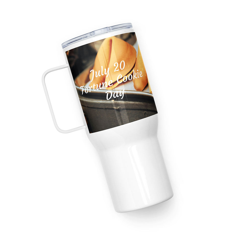 Thumbnail: Travel mug with a handle July 20 Fortune Cookie Day