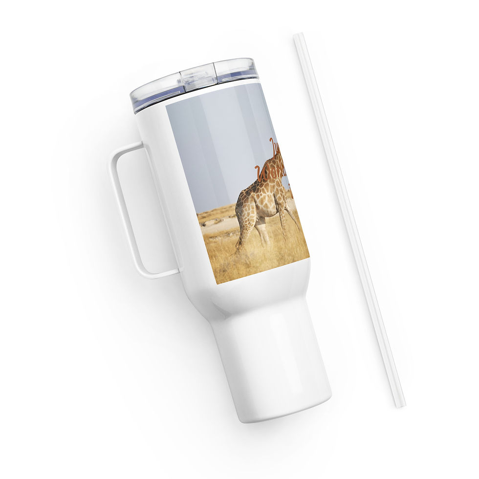 Thumbnail: Travel mug with a handle June 21 World Giraffe Day