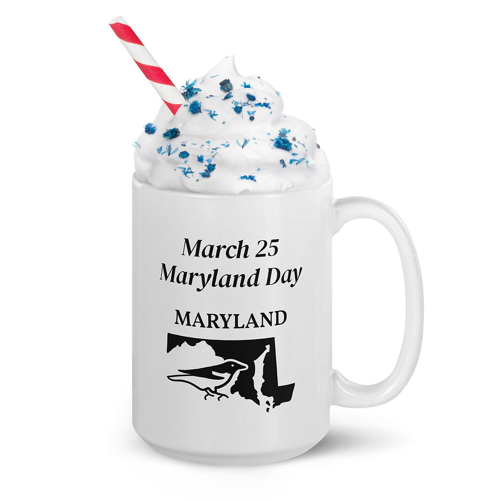 Thumbnail: White glossy mug March 25 Maryland Day