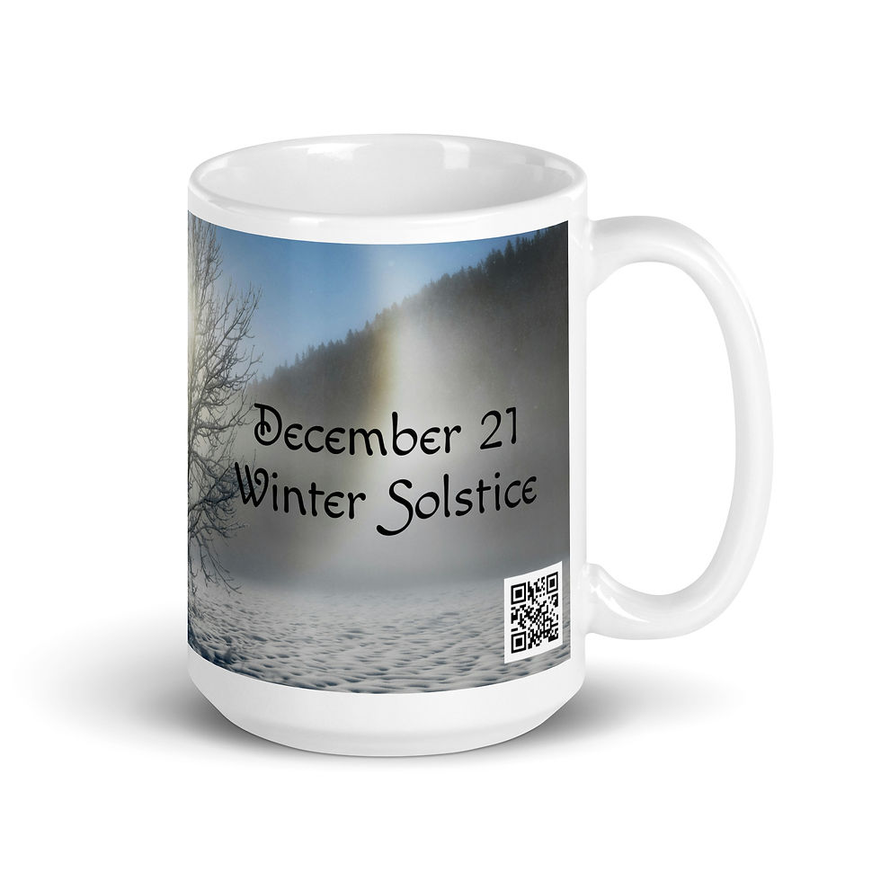 Thumbnail: White glossy mug December 21 Winter Solstice