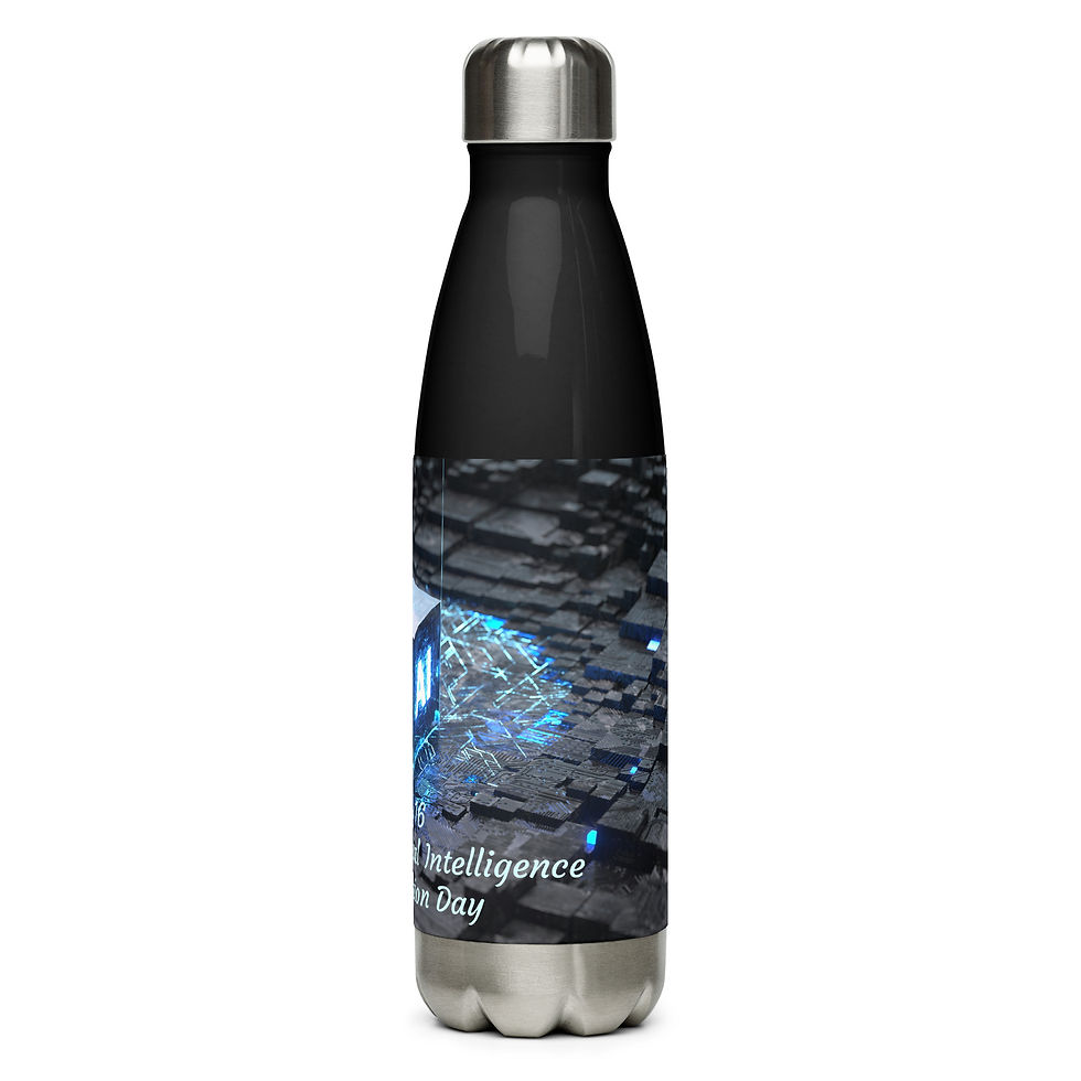 Thumbnail: Stainless water bottle July 16 National Artificial Intelligence Appreciation Day