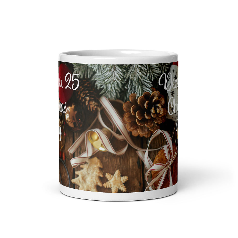 Thumbnail: White glossy mug December 25 Christmas Day