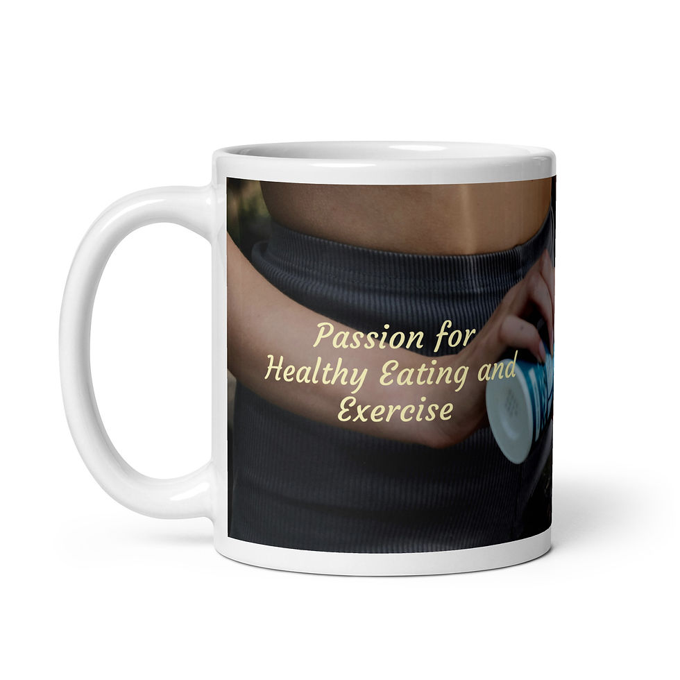 Thumbnail: White glossy mug Passion for Healthy Eating and Exercise