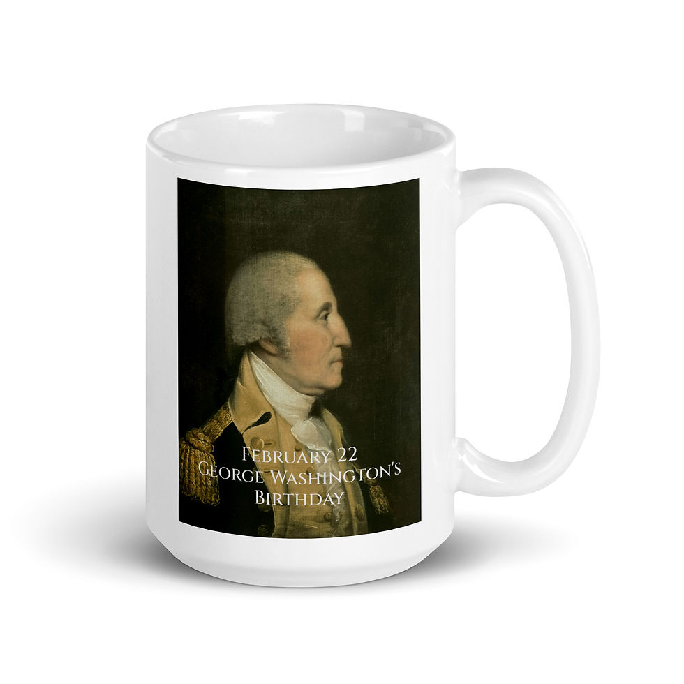 Thumbnail: White glossy mug February 22 George Washington's Birthday