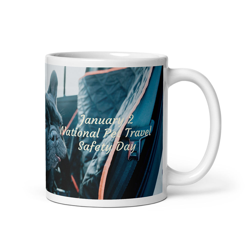Thumbnail: White glossy mug January 2 National Pet Travel Safety Day