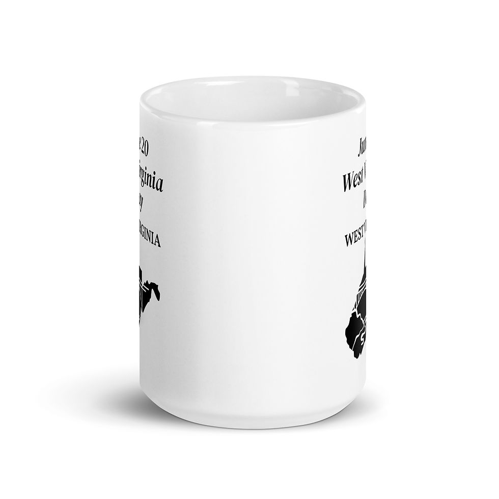 Thumbnail: White glossy mug June 20 West Virginia Day