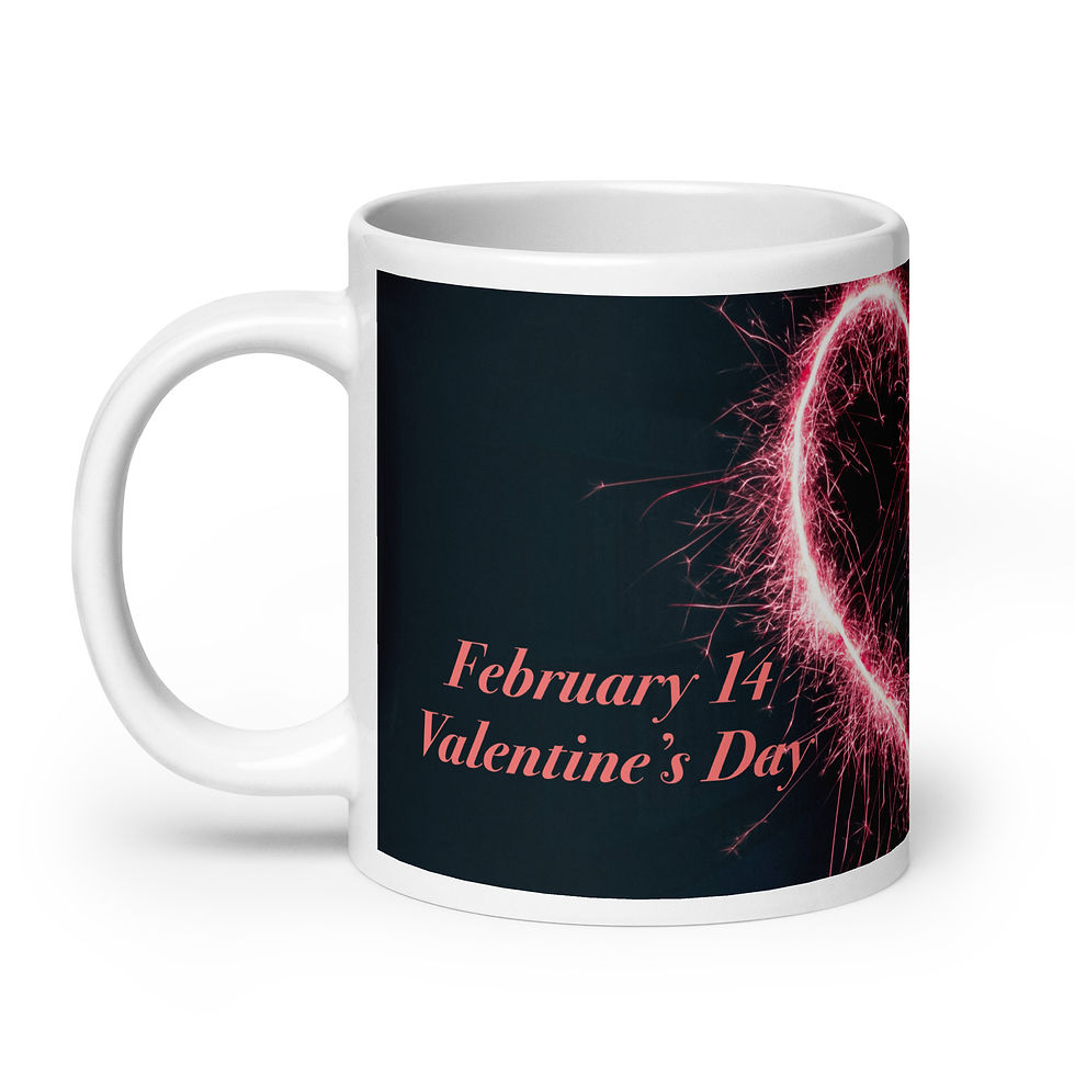 Thumbnail: White glossy mug February 14 St. Valentine's Day