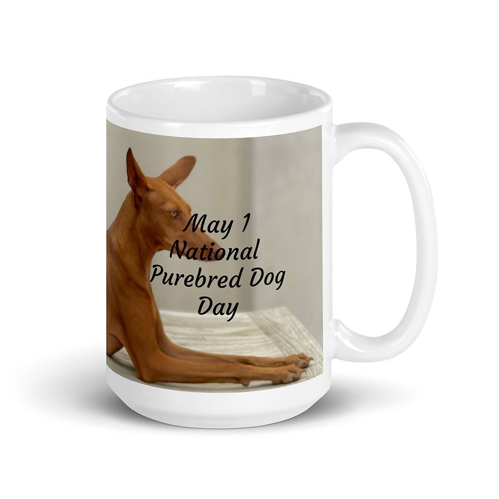 Thumbnail: White glossy mug May 1 National Purebred Dog Day
