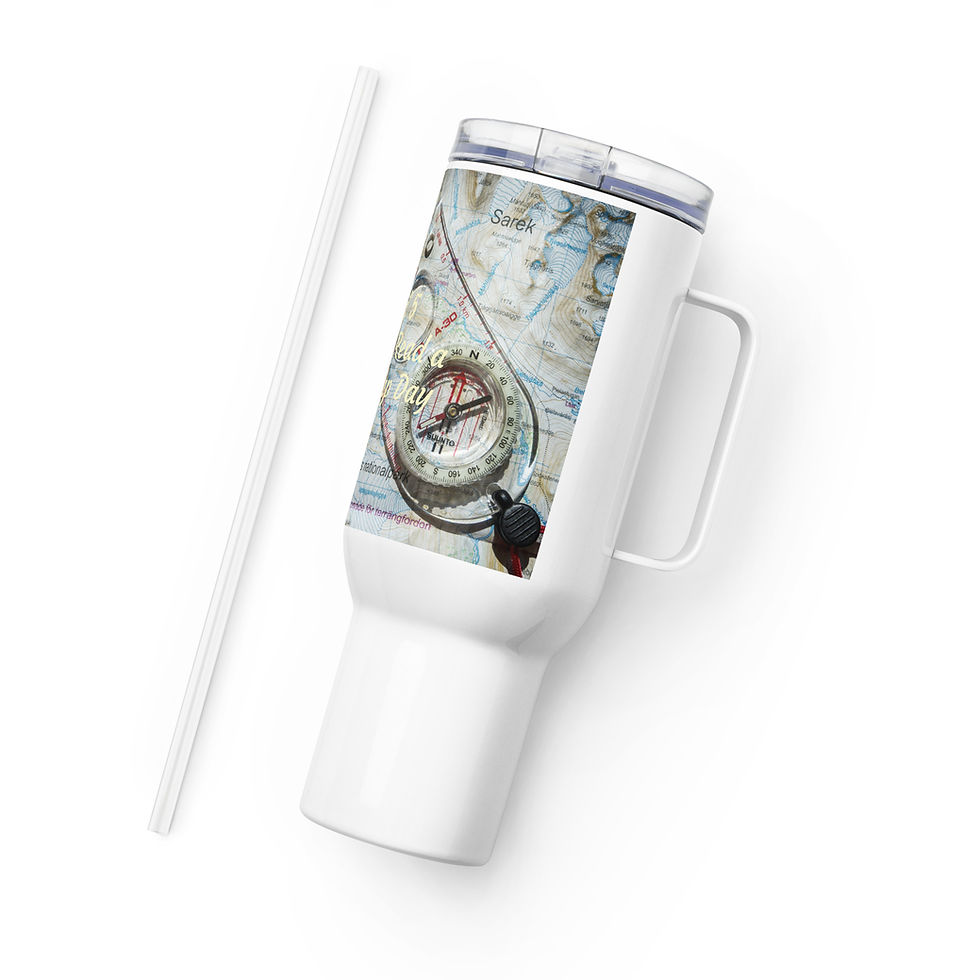 Thumbnail: Travel mug with a handle April 5 National Read a Road Map Day