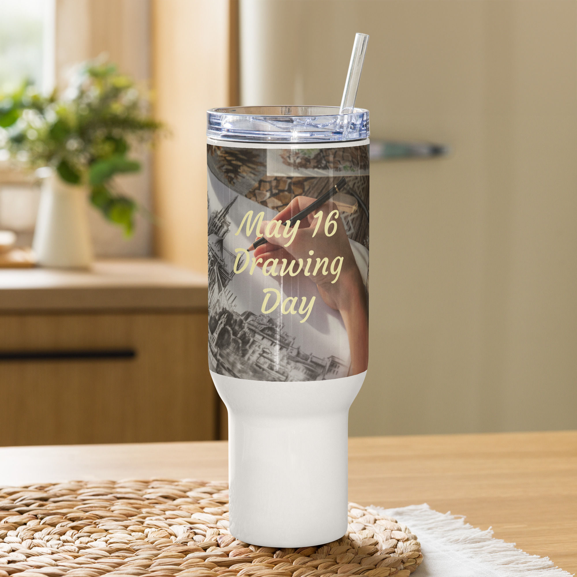 Travel mug with a handle May 16 Drawing Day