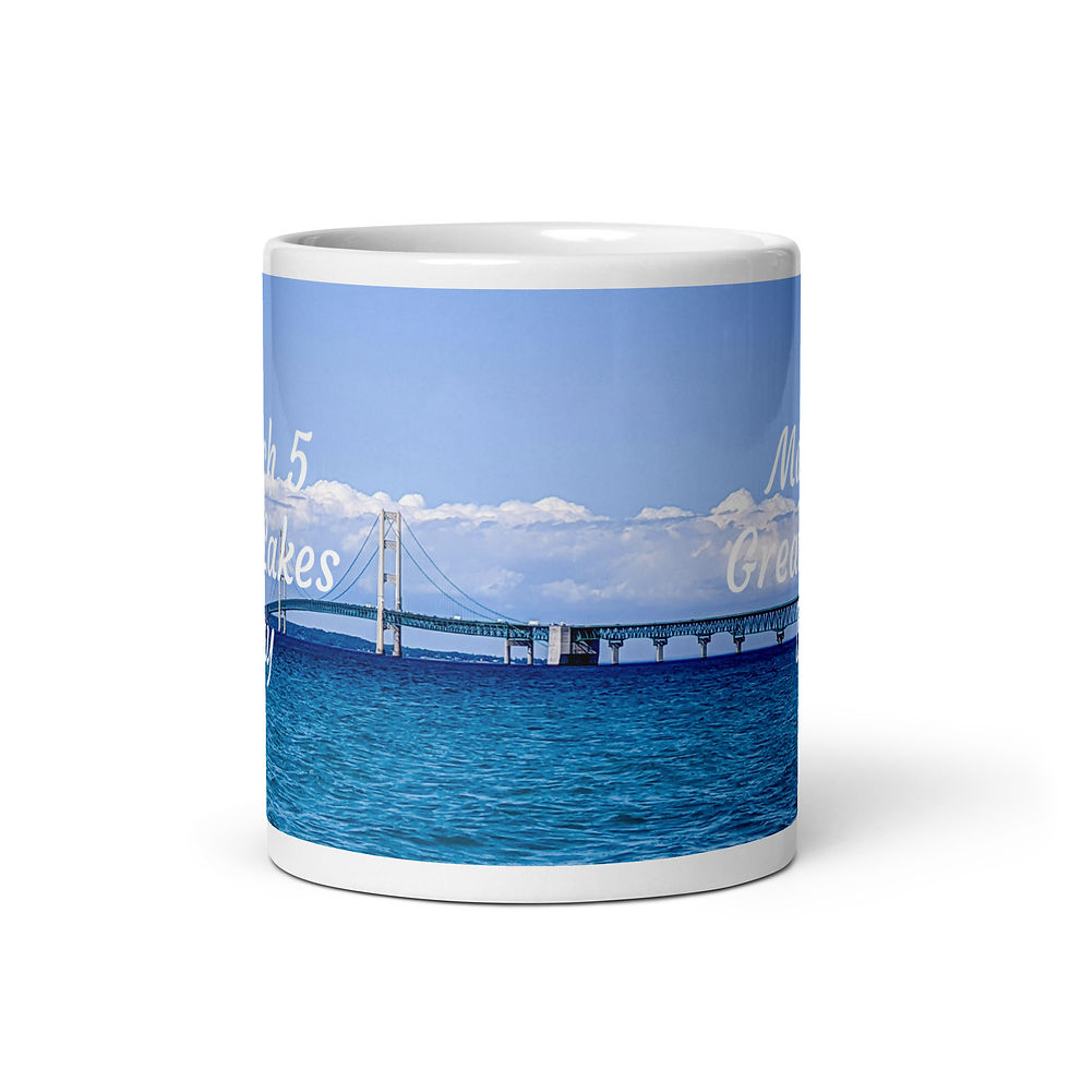 Thumbnail: White glossy mug March 5 Great Lakes Day