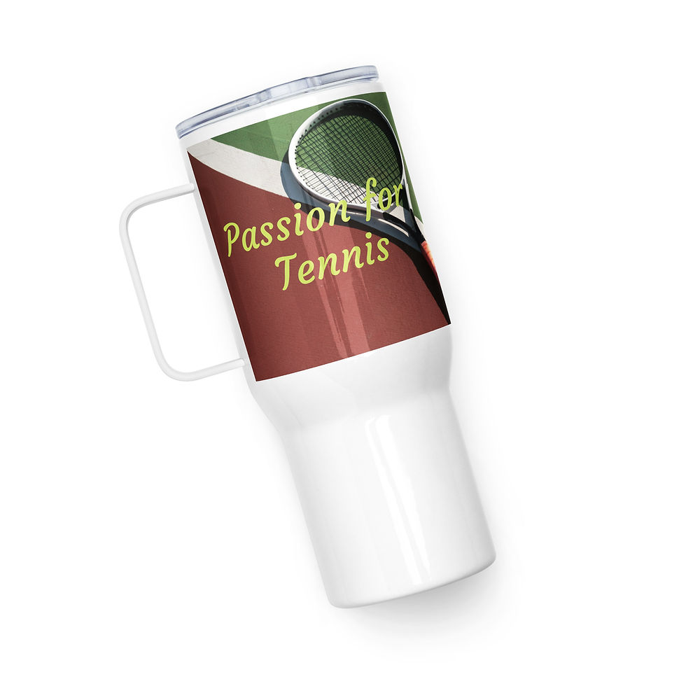 Thumbnail: Travel mug with a handle Passion for Tennis
