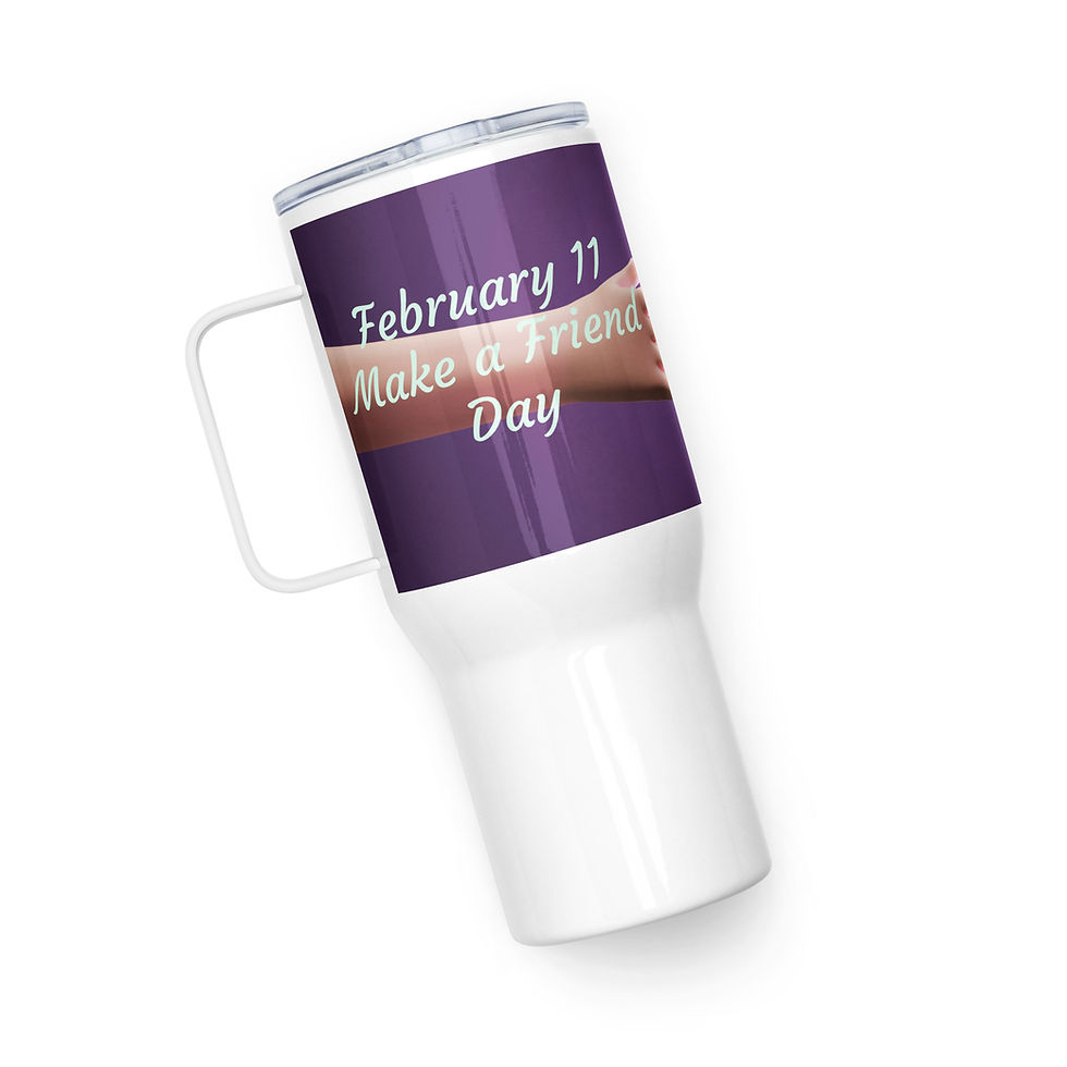 Thumbnail: Travel mug with a handle February 11 Make a Friend Day