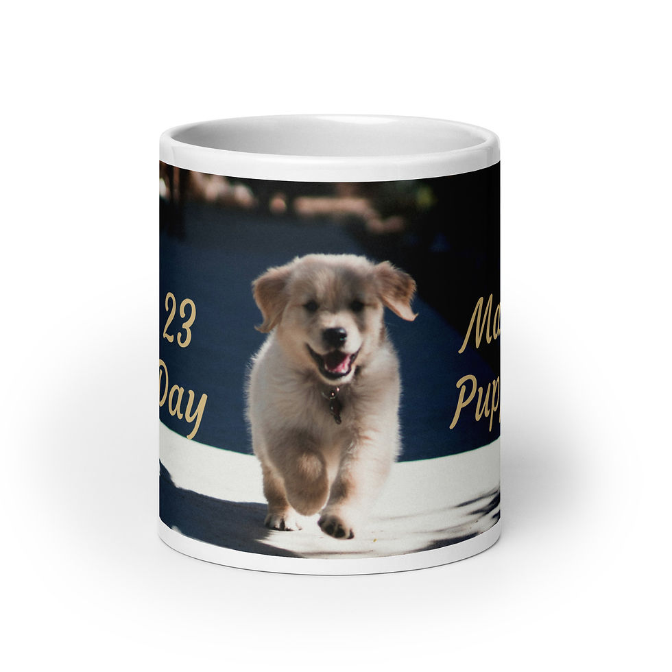Thumbnail: White glossy mug March 23 Puppy Day