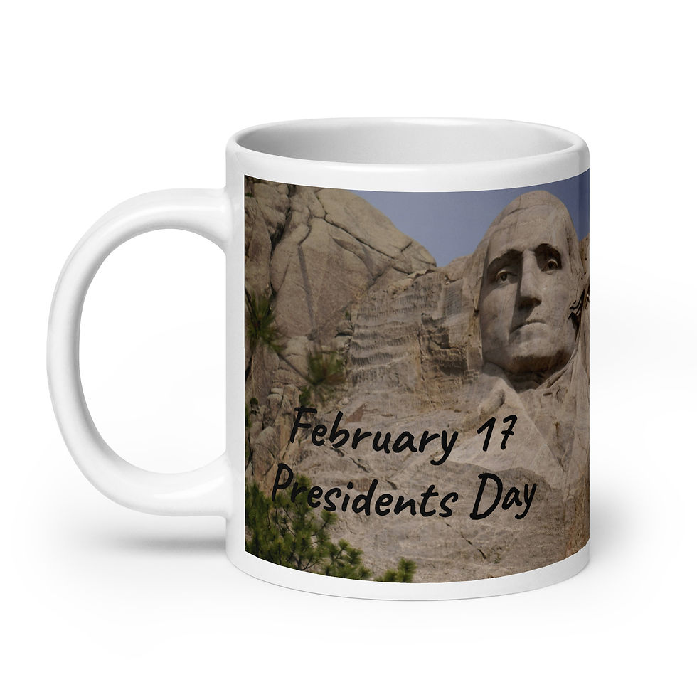 Thumbnail: White glossy mug February 17 President's Day