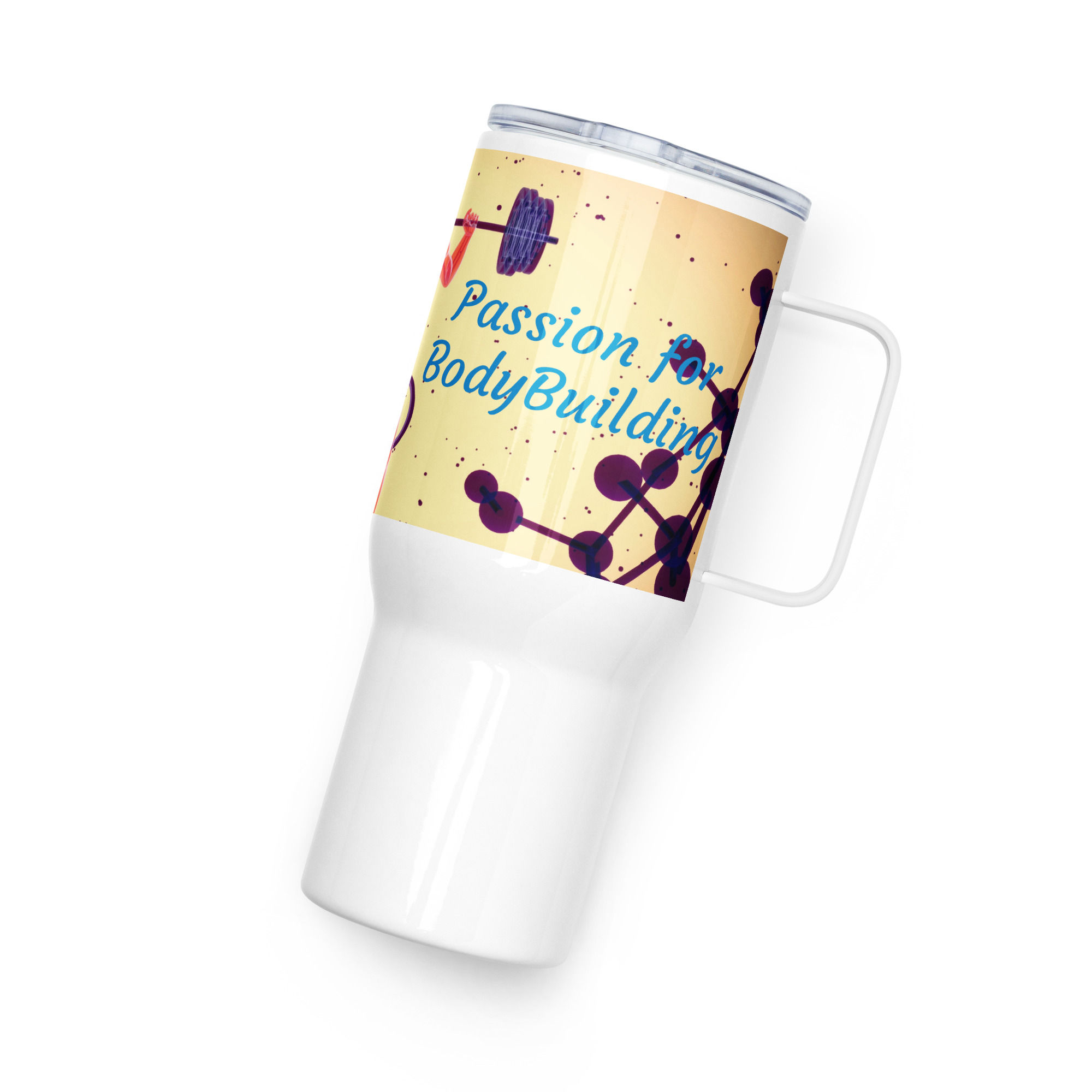 Travel mug with a handle Passion for Body Building