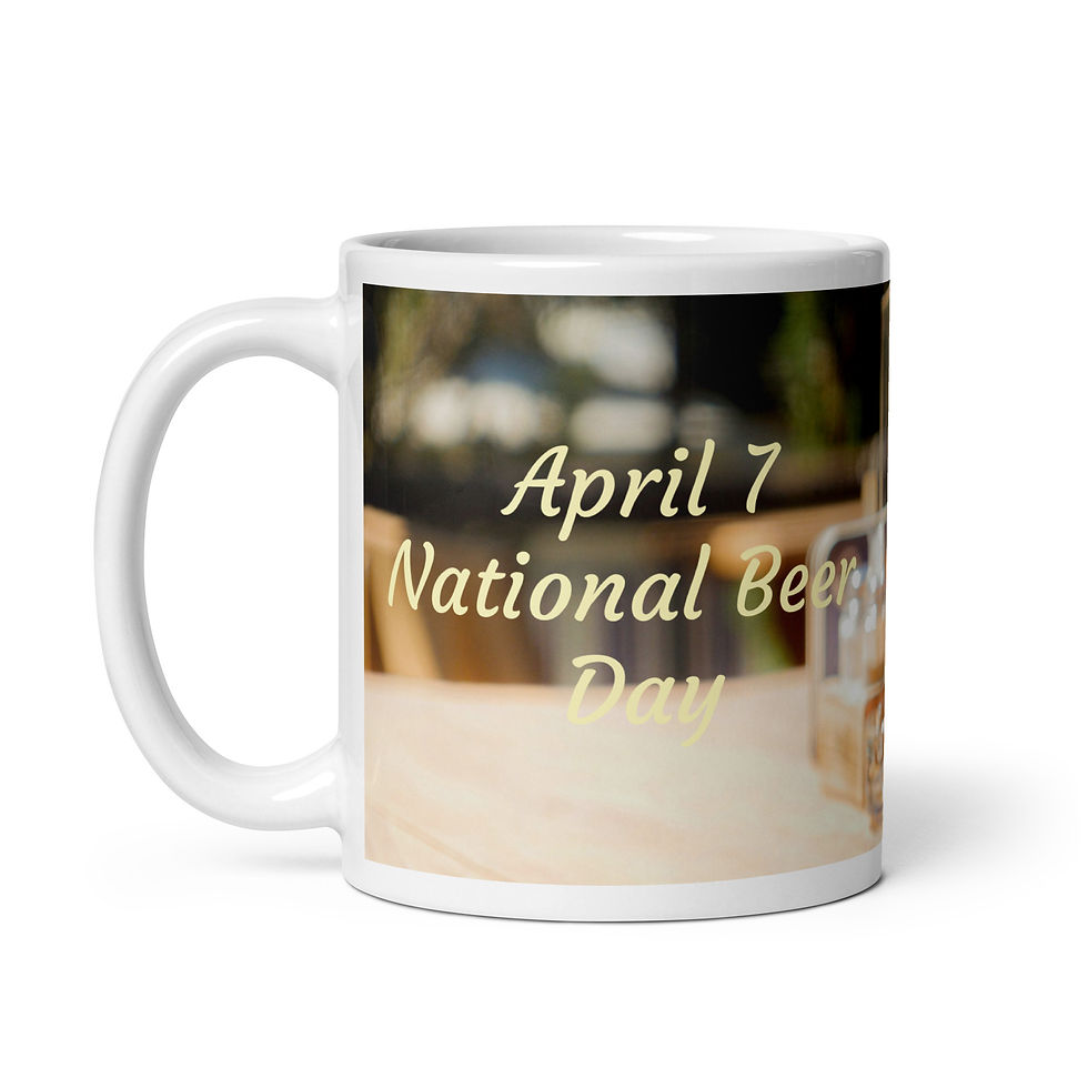 Thumbnail: White glossy mug April 7 National Beer Day