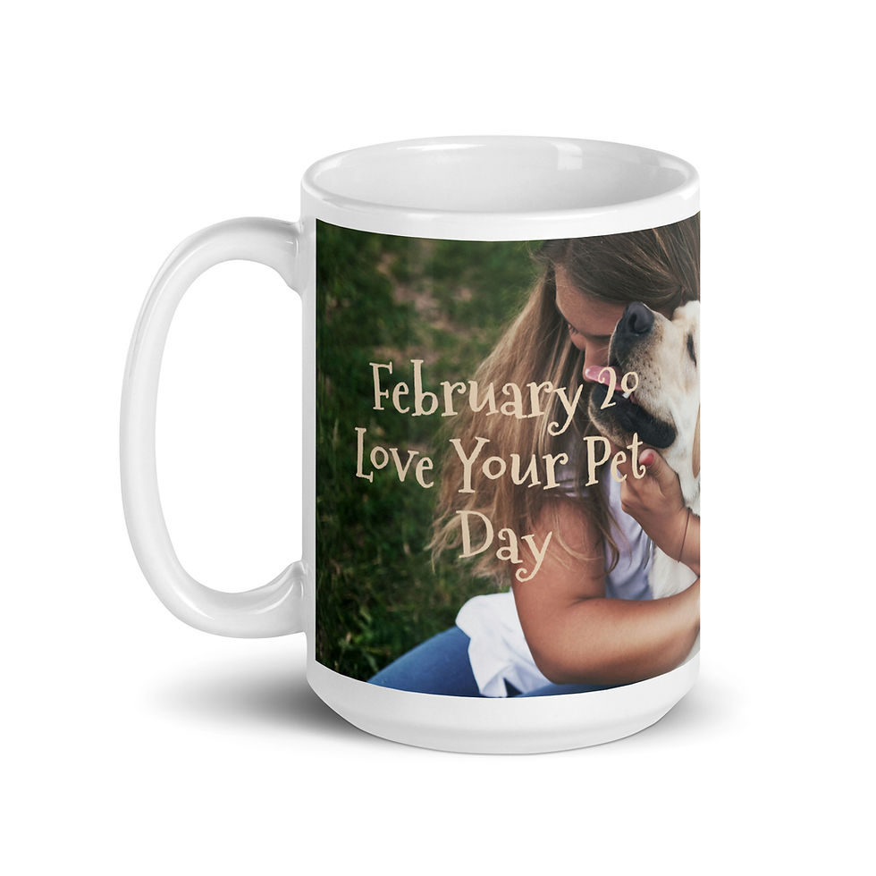 Thumbnail: White glossy mug February 20 Love Your Pet Day