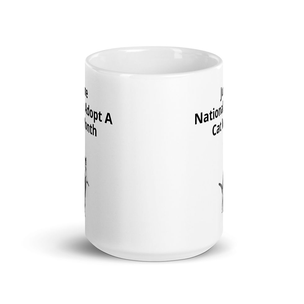 Thumbnail: White glossy mug June Adopt a Cat Month