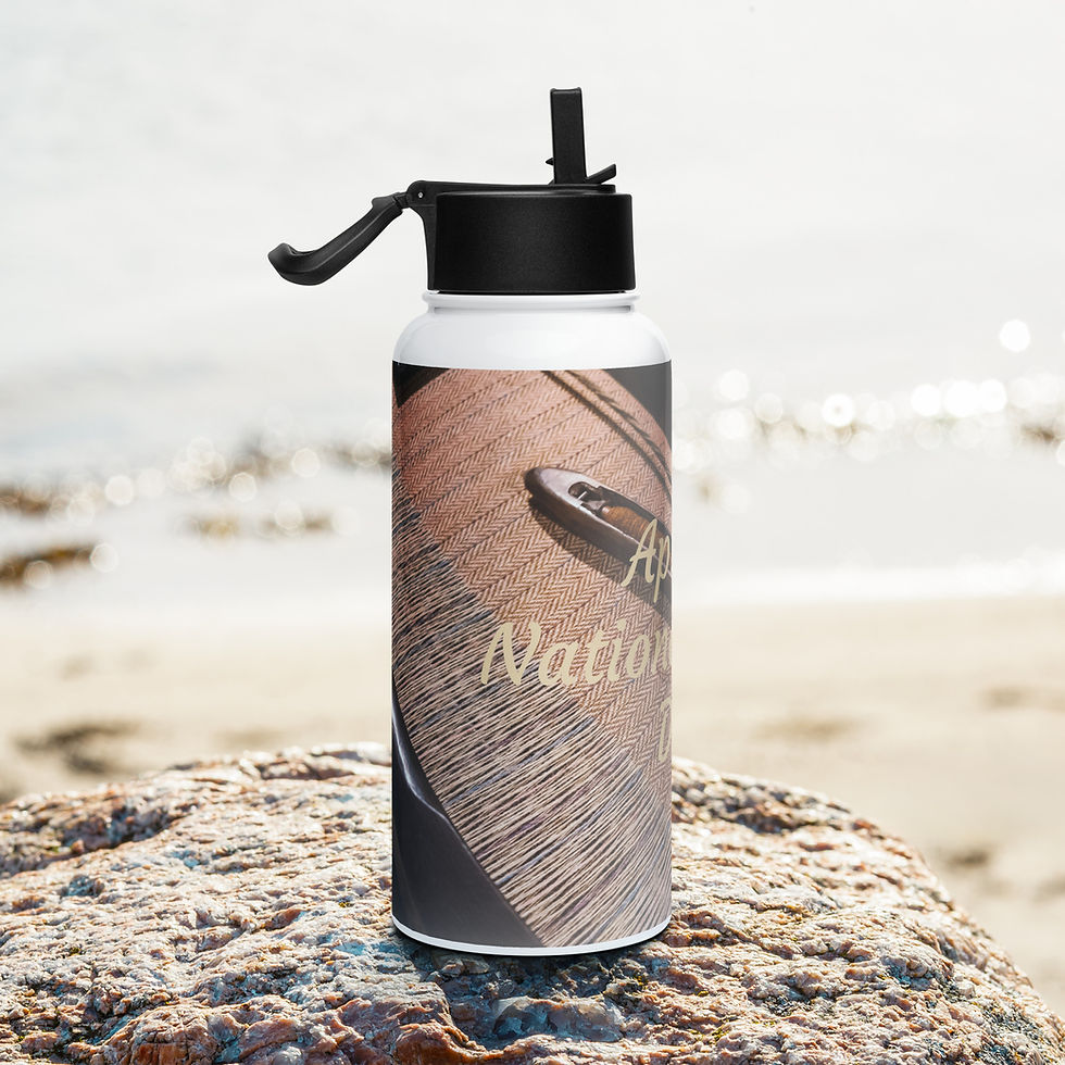 Thumbnail: Stainless steel water bottle with a straw lid April 3 National Tweed  Day
