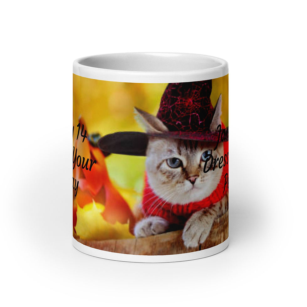 Thumbnail: White glossy mug January 14 Dress Up Your Pet Day