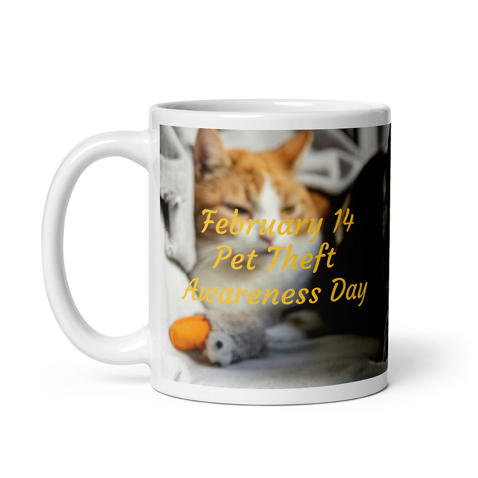 Thumbnail: White glossy mug February 14 Pet Theft Awareness Day