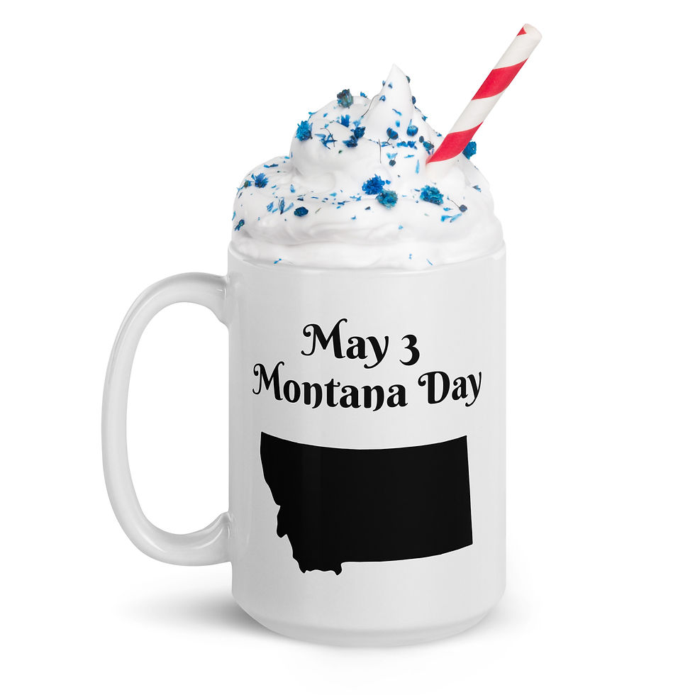 Thumbnail: White glossy mug May 3 Montana Day