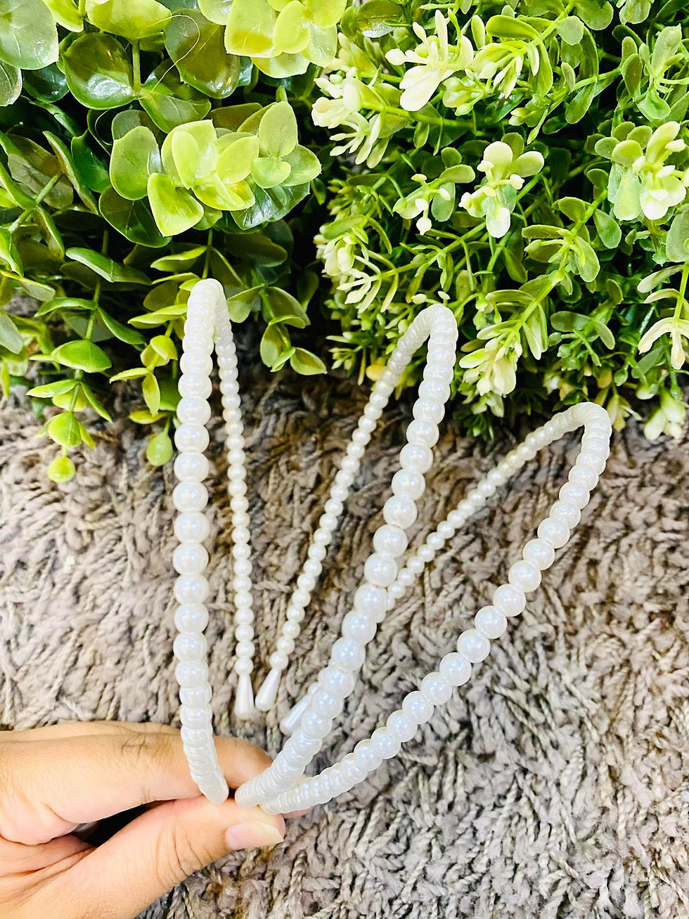 الصورة المصغرة: 3pcs Faux Pearl Beaded Headband