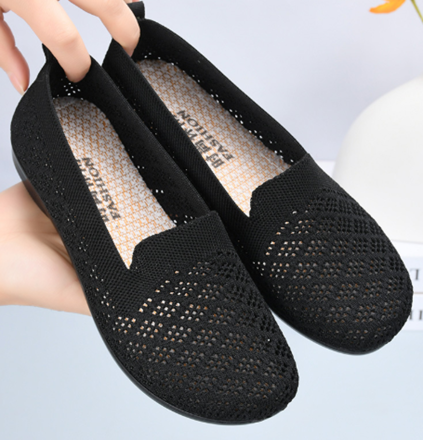 woven grandma shoes