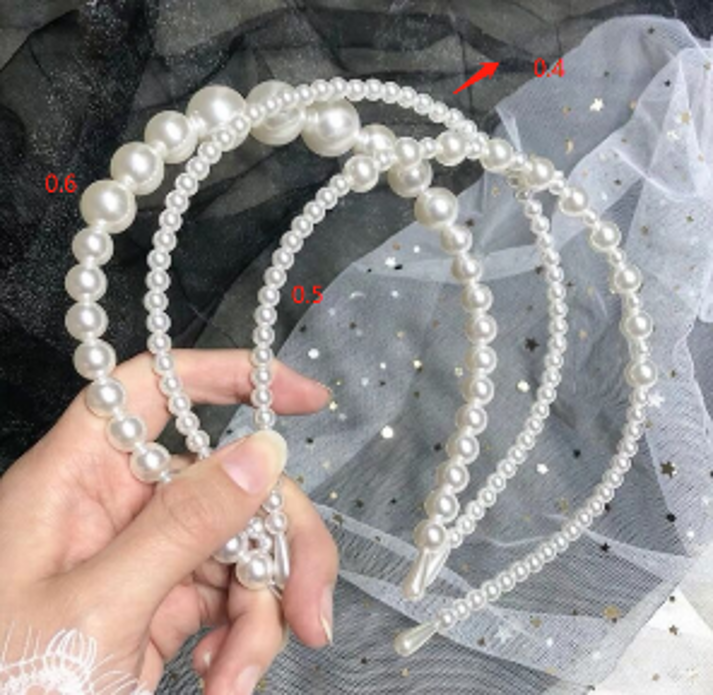 3pcs Faux Pearl Beaded Headband