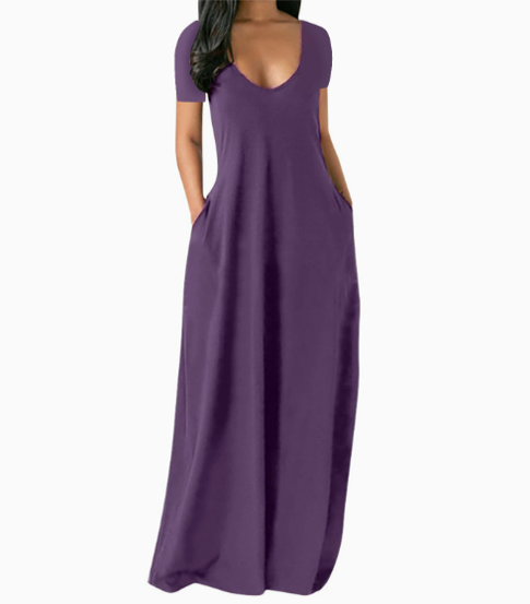 الصورة المصغرة: V Neck Wrap Pocket Casual Dress