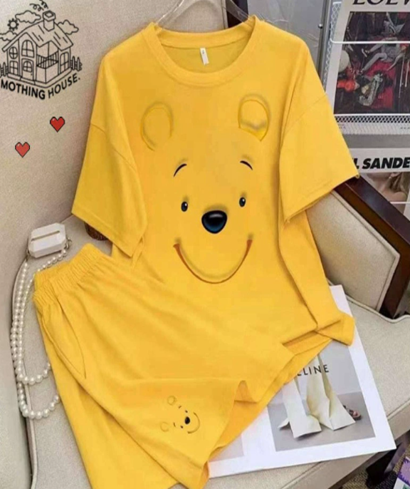 Thumbnail: T-shirt Shorts 2 Pcs Pajamas Set
