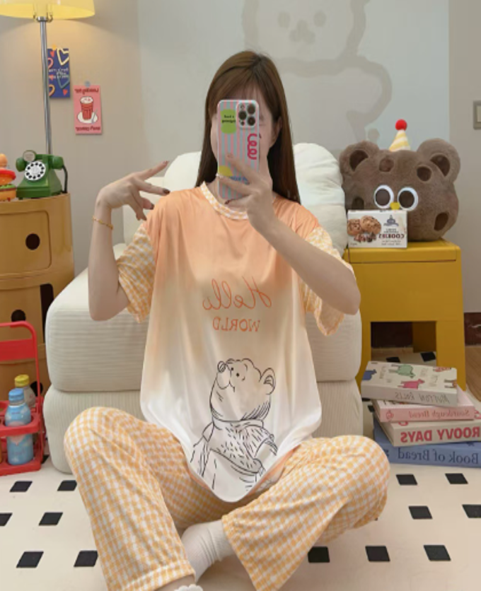 الصورة المصغرة: Two-piece Pajamas Set Short-sleeved