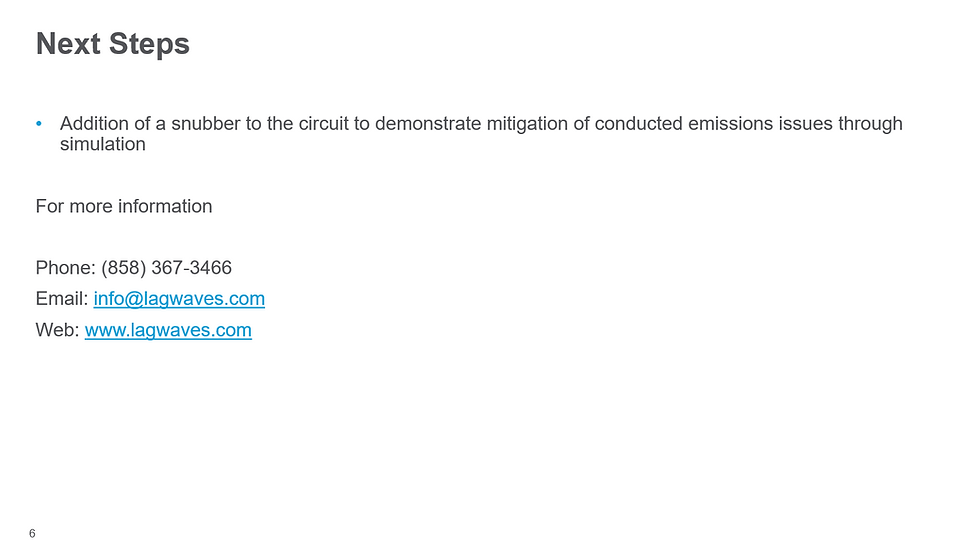 Contact Lagwaves for Conducted Emissions Simulation