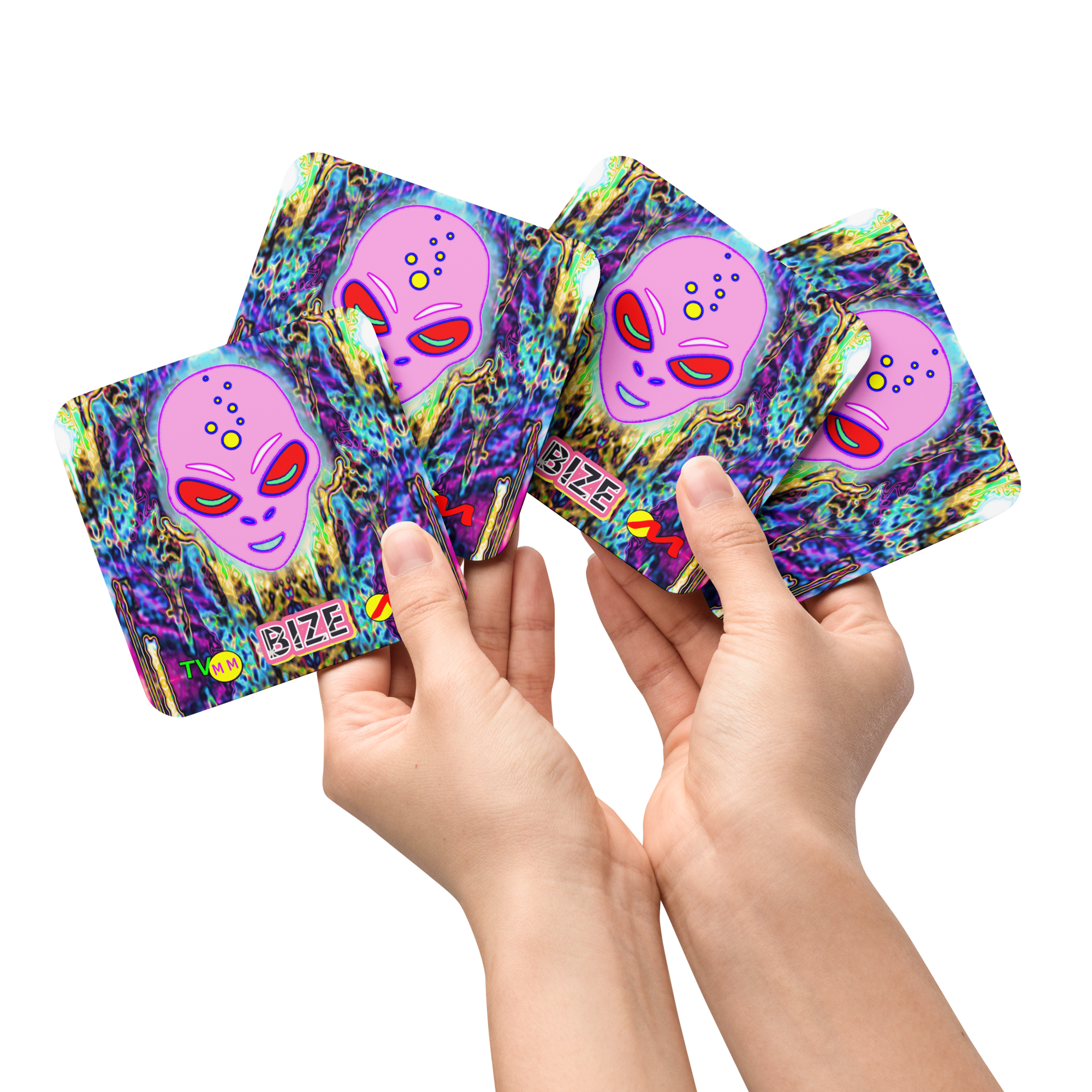 ARTMM ALIEN BIZE Sous-verre en liège ou cartes a collectionne 