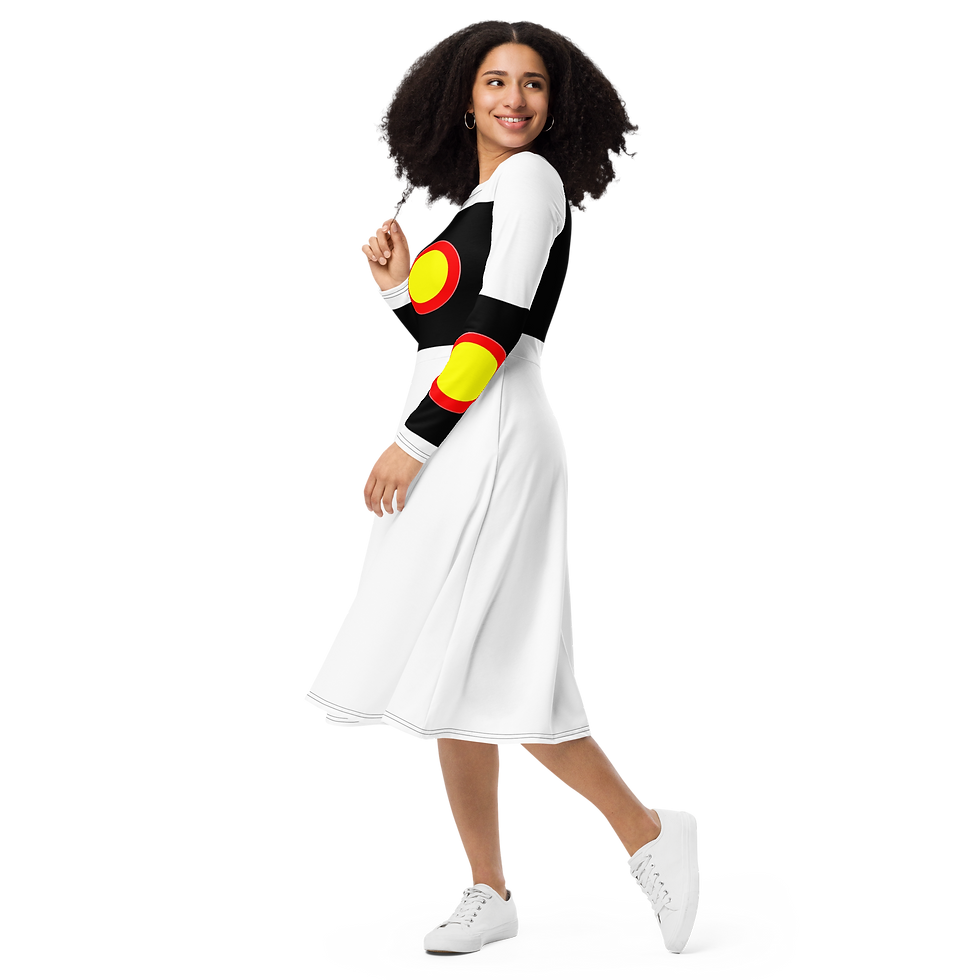 Miniatura: ARTMM O2 Robe midi à manches longues et imprimé intégral 1