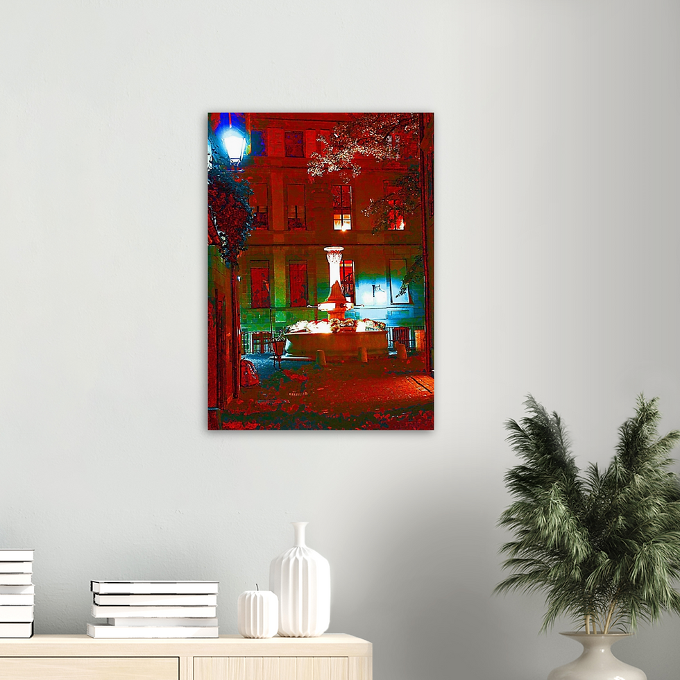 ARTMM - GENEVE VILLEIL VILLE FONTAINNE Impression sur aluminium