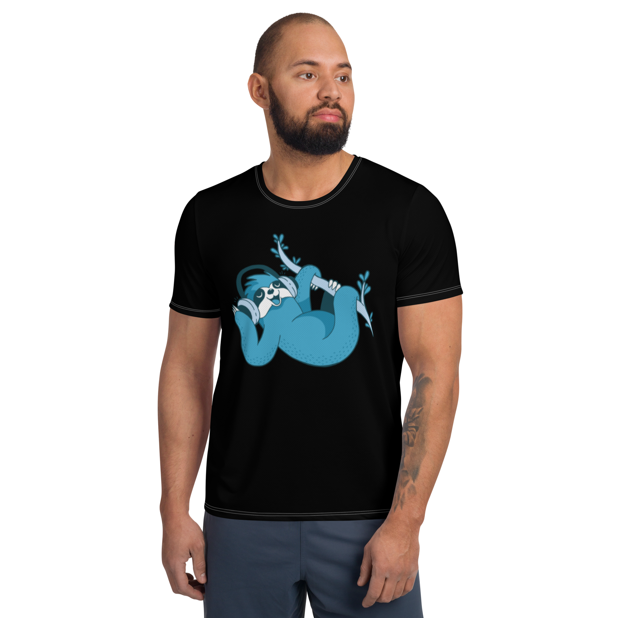ARTMM TIR BOUCHON T-shirt de sport à imprimé intégral pour hommes