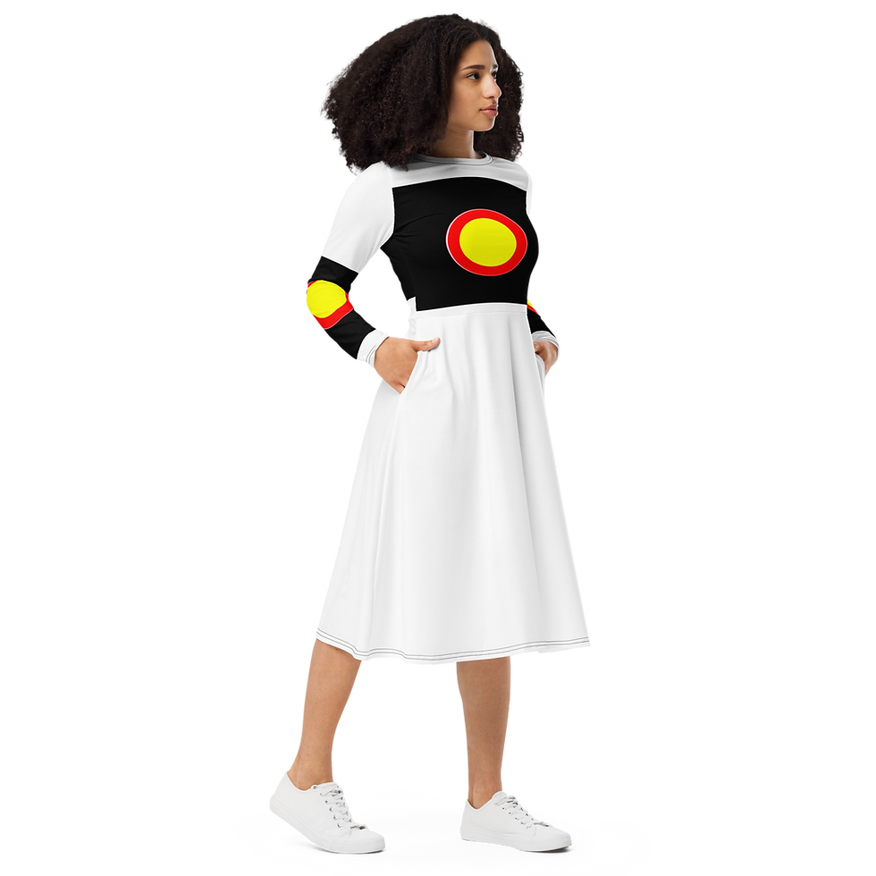 Miniatura: ARTMM O2 Robe midi à manches longues et imprimé intégral 1