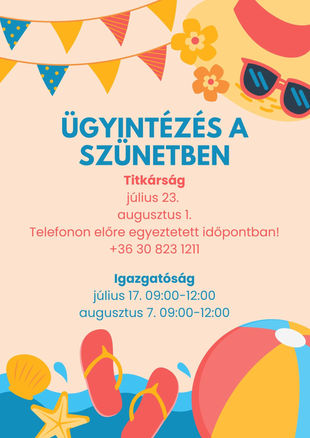 🌞 NYÁRI ÜGYELETI REND 🌞