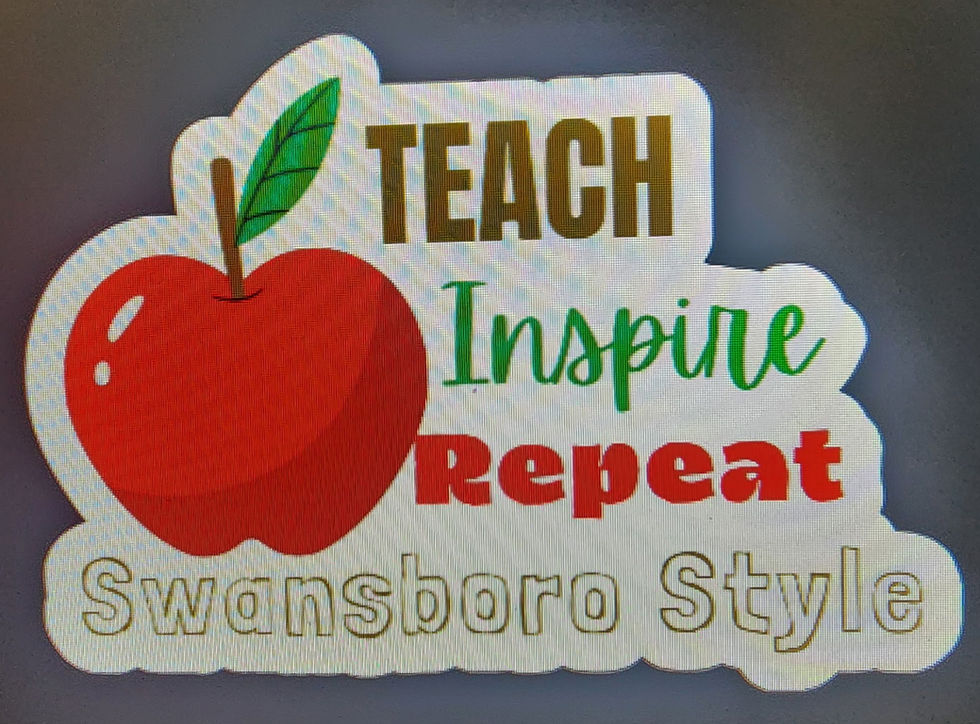 Sticker created and distributed to the teachers and staff.