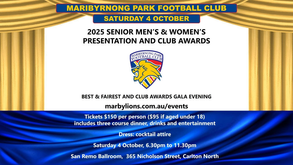 2025 Senior Men's & Women's Presentation and Club Awards Night