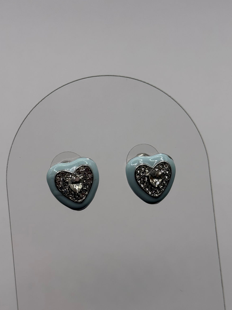 Μικρογραφία: Sorbet Heart Σκουλαρίκια Ασημί/Παστελ Γαλάζιο